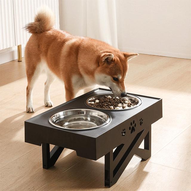 Adjustable Dog Bowl With Stand Double Pet Bowl For Dog Cat Feeder Non-slip Stainless Steel Cat Food Water Bowls Dogs Accessories