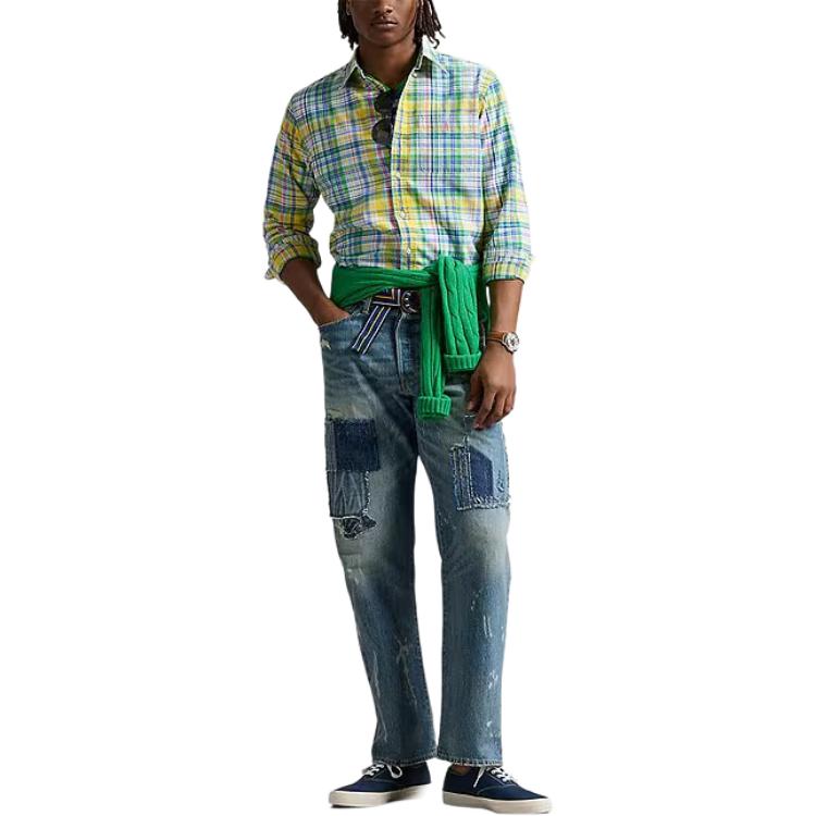 Рубашка в клетку Оксфорд с длинным рукавом Classic Fit мужская Polo Ralph Lauren 710966427-002