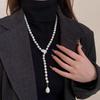 Жемчужное ожерелье: 2025 Легкая роскошная длинная цепочка для свитера для женщин