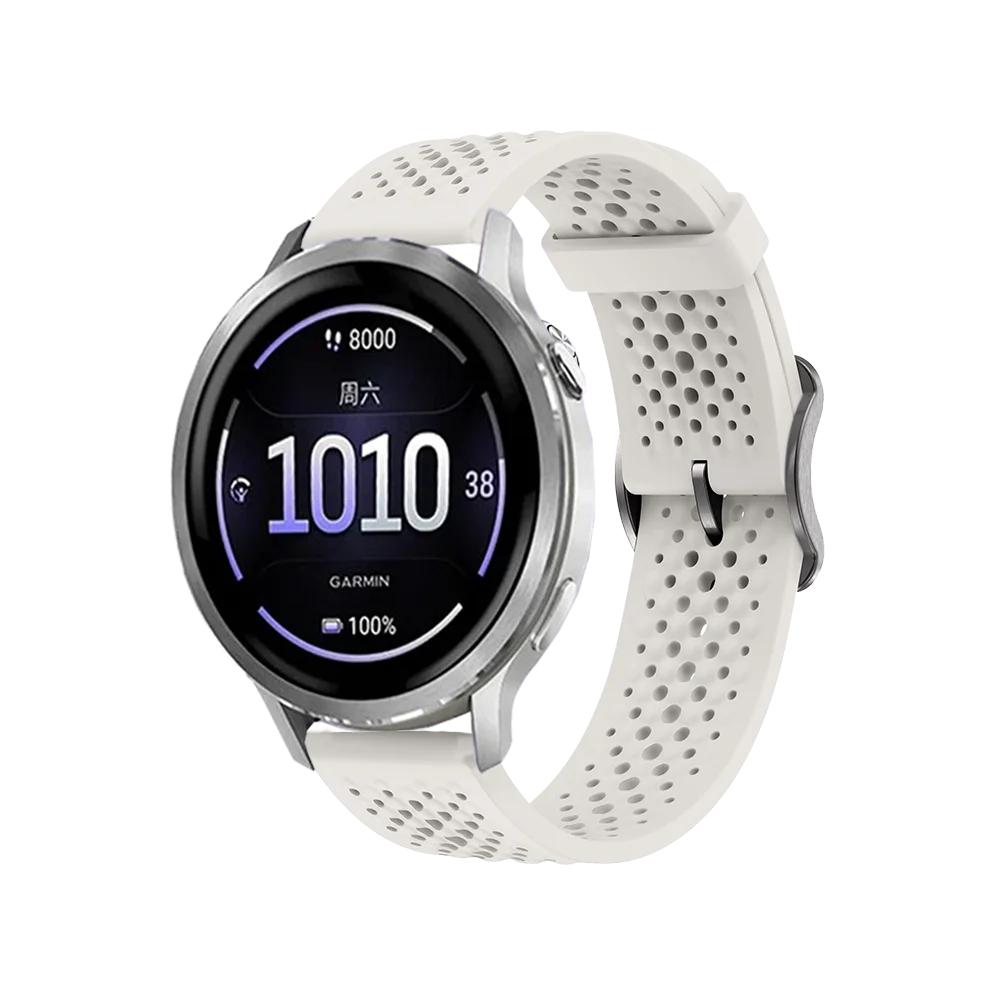 Ремешок для Garmin Venu 4/3S/2S Forerunner 255S 265S Vivoactive 4S 18 мм Силиконовый ремешок для Garmin Venu 4 41 мм Спортивный дышащий ремешок