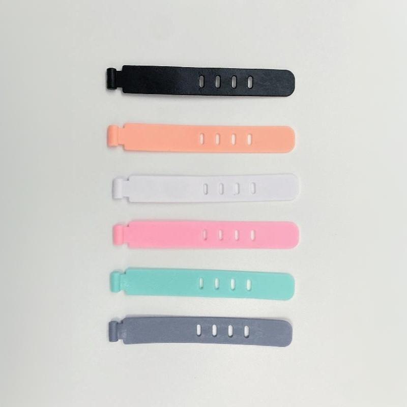 10 Pcs Reusable TPR Cable Fastening Straps Adjustable Multicolor Cord Organizers for Home Office Travel Use
