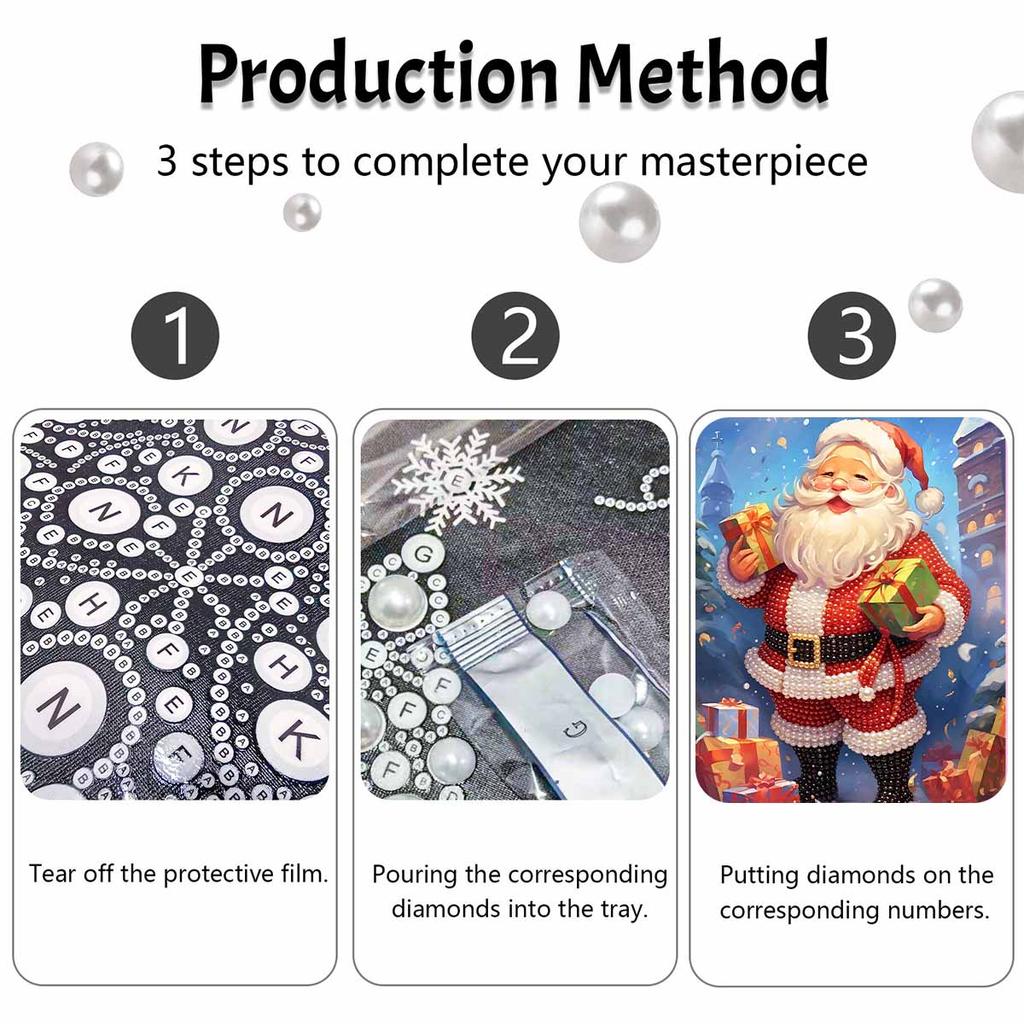Christmas Santa Claus gift pearl painting art painting kit handmade diy home decoration painting