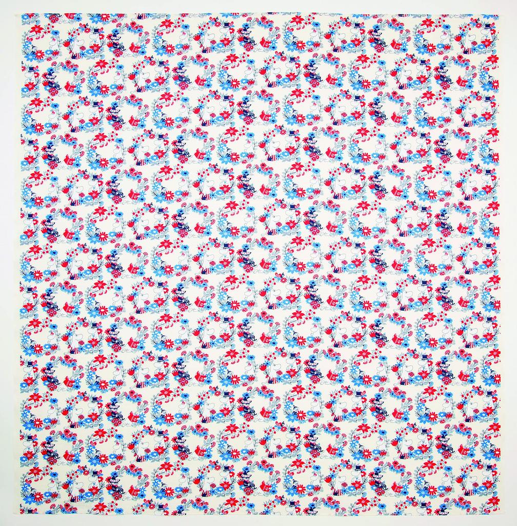 Sanbi Муми-тролль Фуросики Гирлянда Примерно 105см Хлопок Шантунг (Фуросики) Узор, Широкий, (Белый с оттенком)