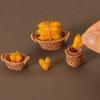 1 Set 1/12 Dollhouse Simulation Carrot Baskets Dollhouse Kitchen Food Storage Basket Decoration Dolls House Accessories