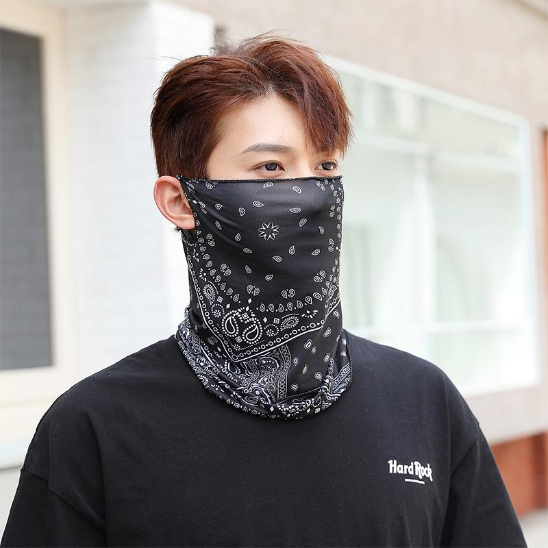 UV Protection Mask Ice Silk Cooling Sunscreen Face Ear Neck Protection For Men Women Summer Outdoor Cycling Breathable Scarf