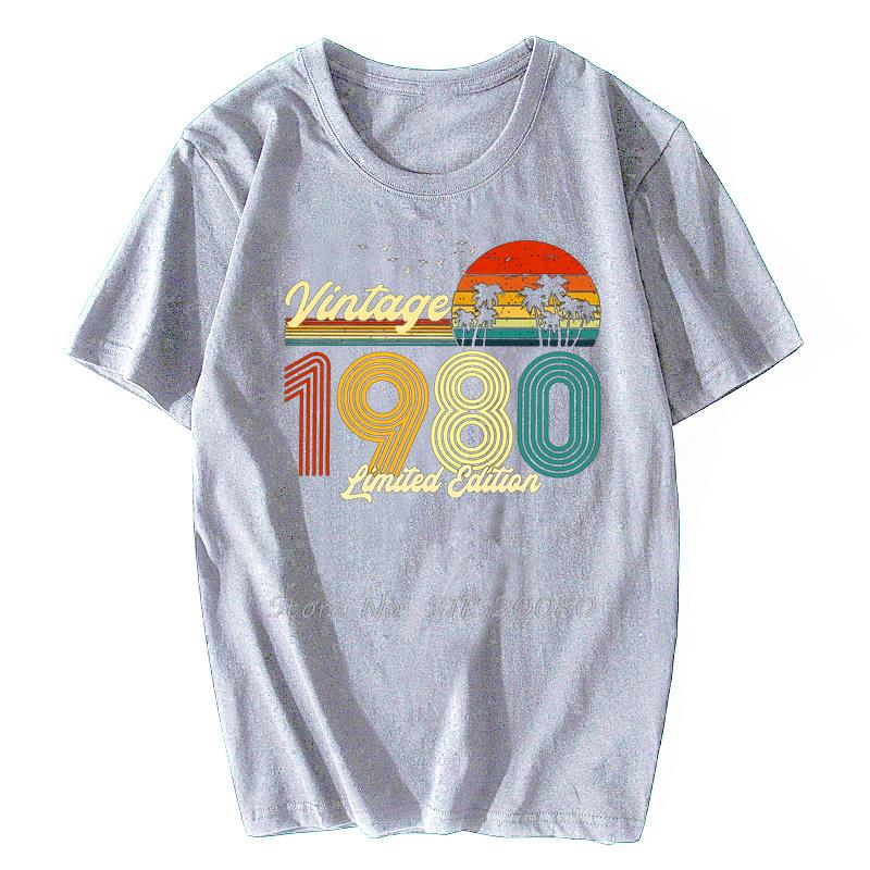 Винтажная футболка 1980 года, ограниченный выпуск, мужская, новая, хлопковая, старый подарок на день рождения, городская футболка, топ, уличная одежда, Харадзюку