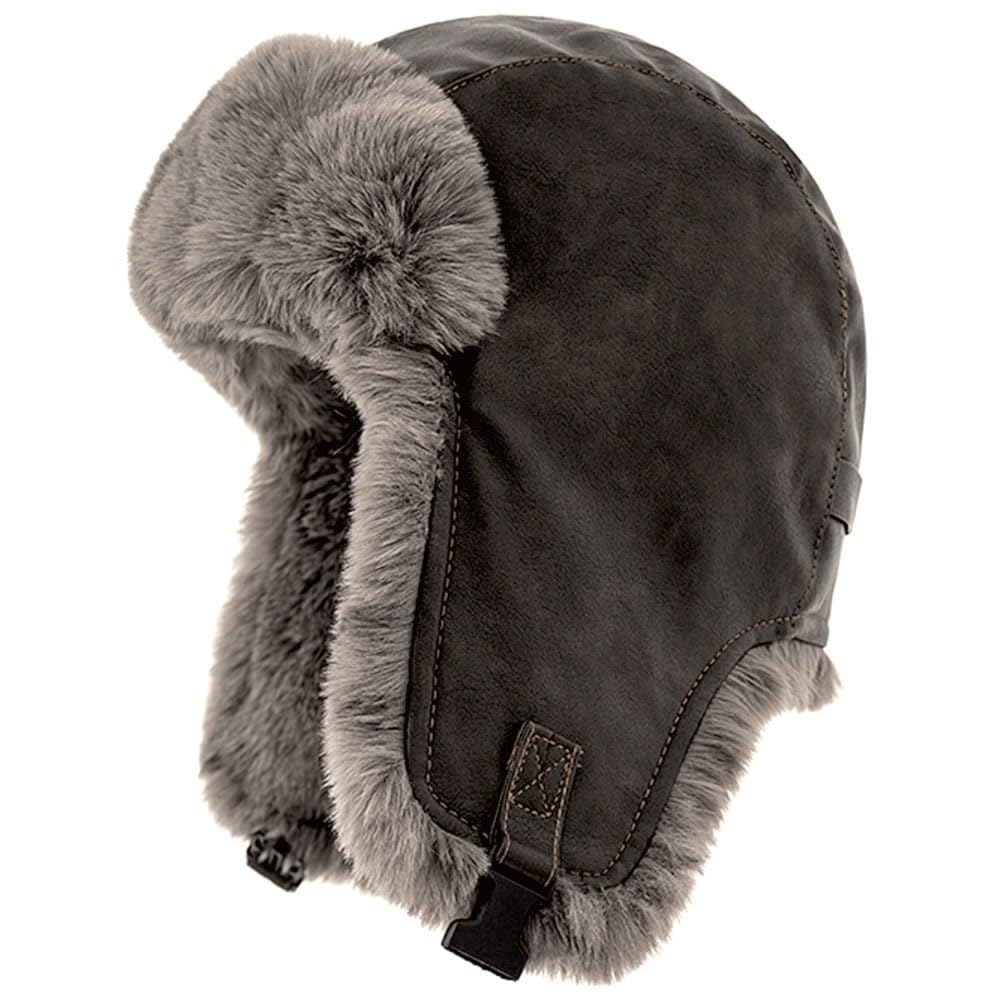 Winter Bomber Hat with Brushed Fleece and Ear Flight Cap for Outdoor and Camping Free [FREESE] Men's Flaps, Leather-Look Activities, Fishing, (JP,