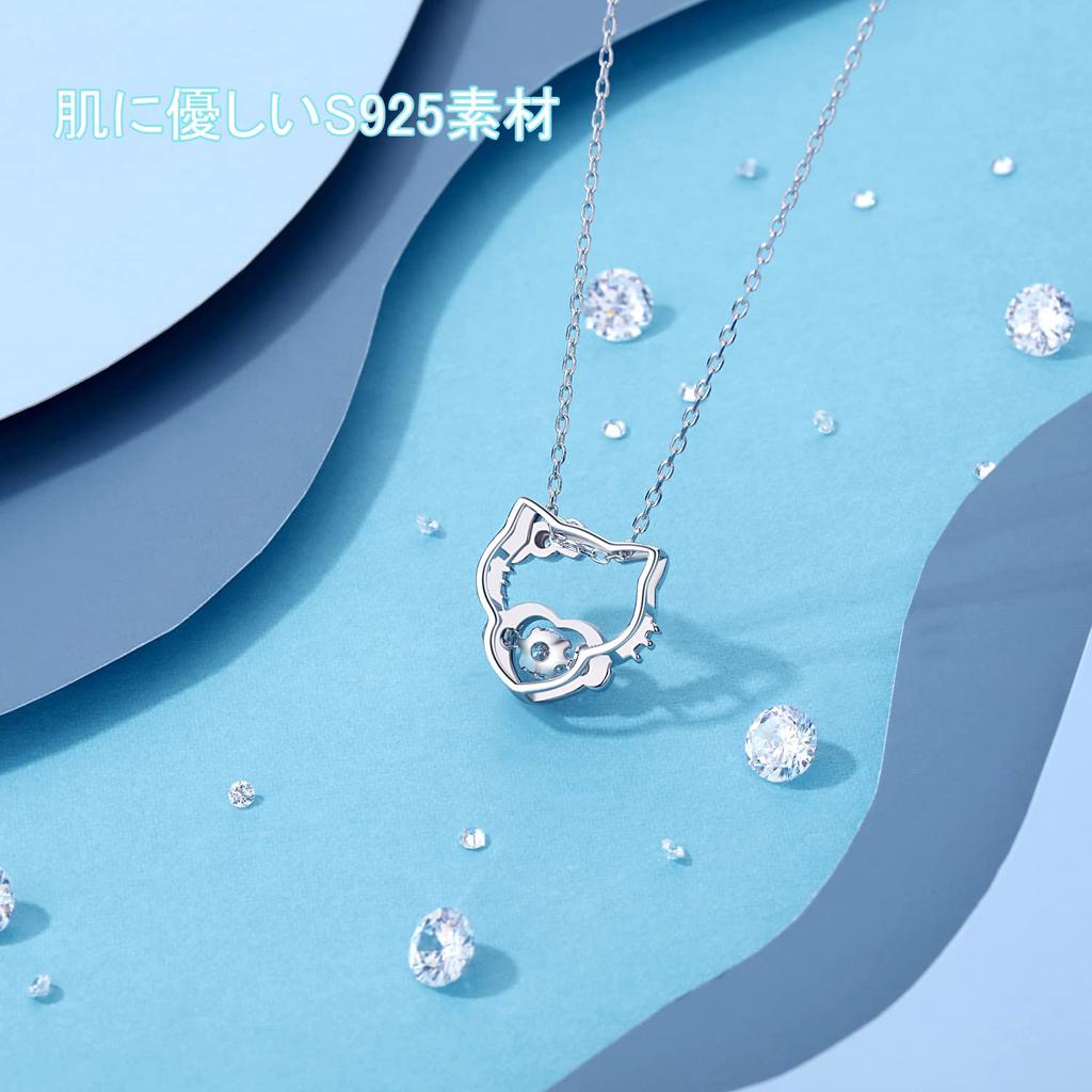 Z.Angie Hello Kitty Necklace Women's Accessories Sterling Silver 925 Platinum