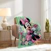 1pc Flannel Minnie Mouse Flower Bedding Throw Blanket Sofa Cover Gift Home Decor Lightweight Soft Warm Throw Blanket for
