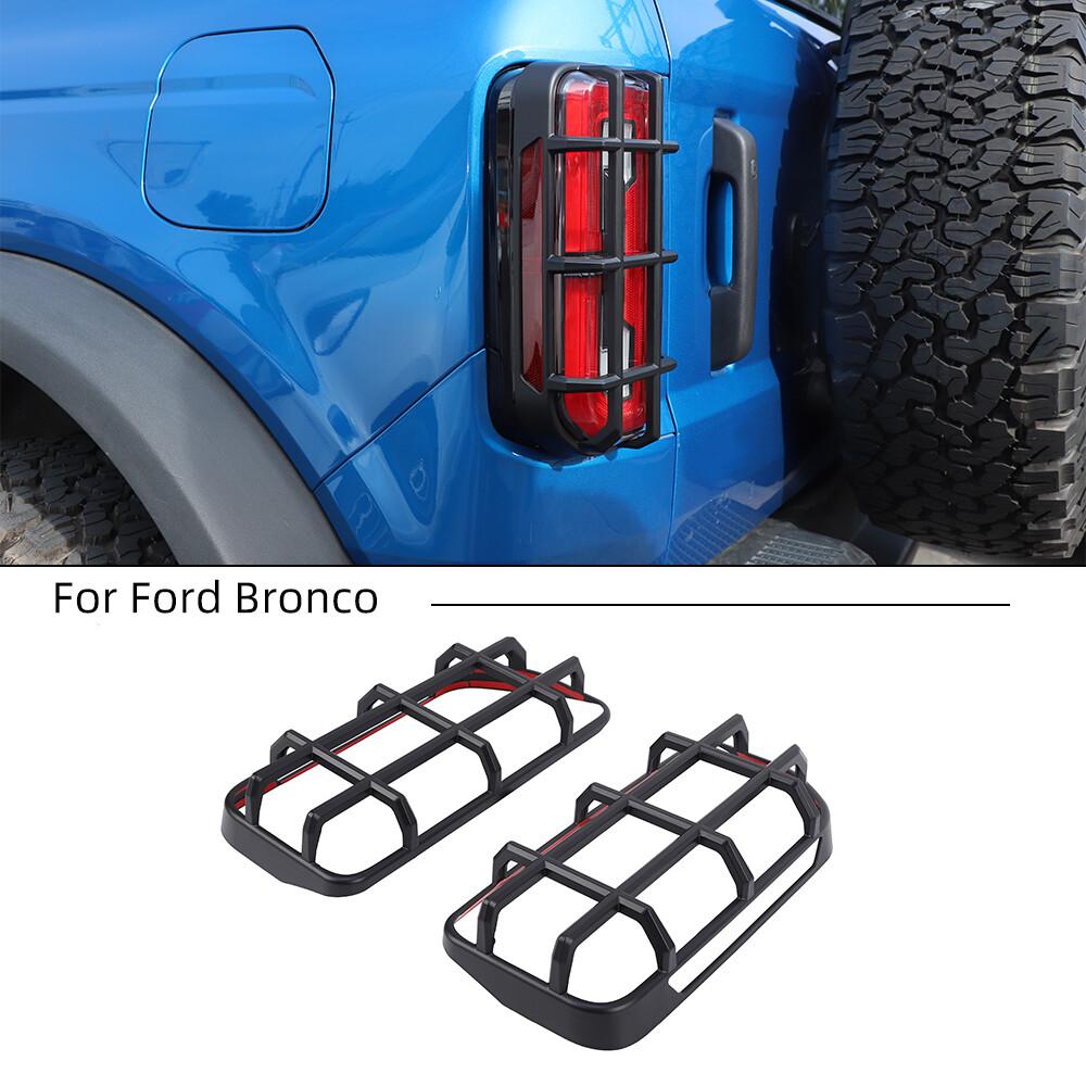 2x Rear Tail Light Lamp Cover Trim Bezel Accessories For Ford Bronco 2021+ Black