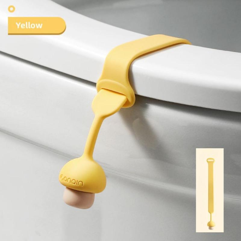 1 шт. Силиконовый чехол для сиденья унитаза, подъемник крышки в форме гриба, держатель ручки-заслонки, аксессуары для ванной комнаты и туалета, избегайте прикосновений