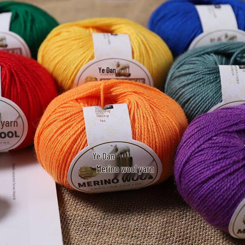 Пряжа из мериносовой шерсти средней толщины ручной вязки для свитеров, шарфов, шапок - 213 Овечья шерсть - 3 нити