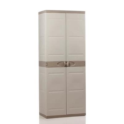 TITANIUM 2-дверный шкаф с полками и местом для вешалок д70 x г44 x в176 см Бежевый и серо-коричневый TITANIUM Серия Indoor/Outdoor