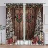 Комплект рождественских штор из 2 предметов, амбарные деревянные дверные карнизы, полиэстеровые шторы для гостиной, кухни, спальни, эл., ванной комнаты,