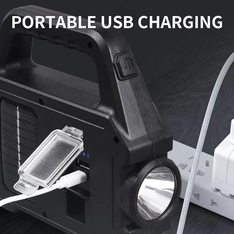 Портативный светодиодный прожектор, супер яркий светодиодный рабочий свет, прожектор на солнечной батарее, USB перезаряжаемый для уличной лампы для кемпинга, светодиодный фонарик