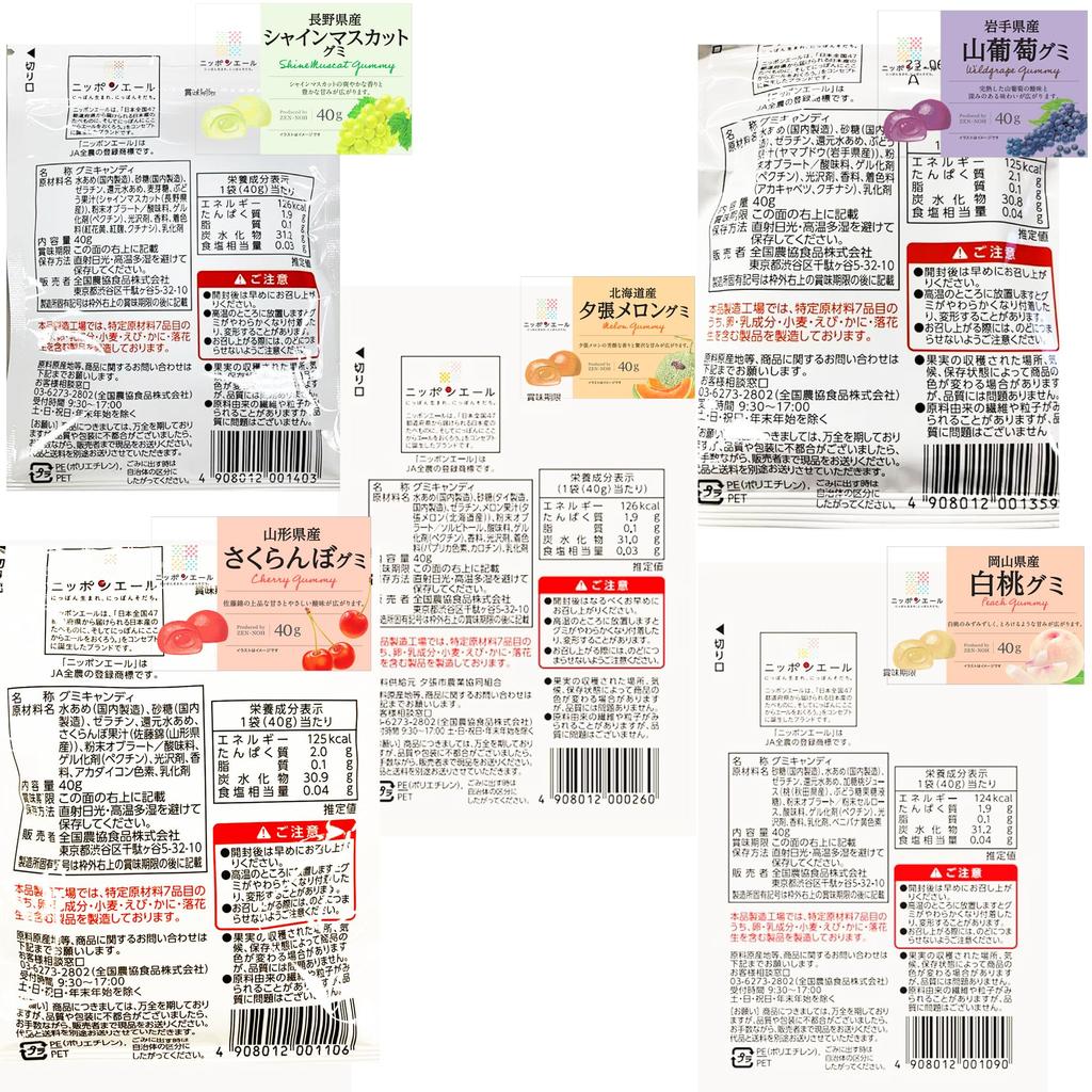 Zennoh Nippon Ale Gummy East Japan Best Seller 5 Types Assortment