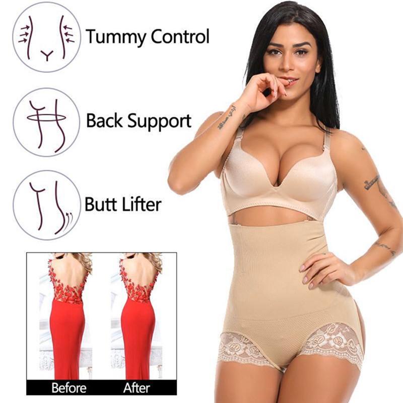 Waist Trainer Body Shaper Hollow Out Tummy High Waist Butt Lifter Women Firm Shorts Shapewear