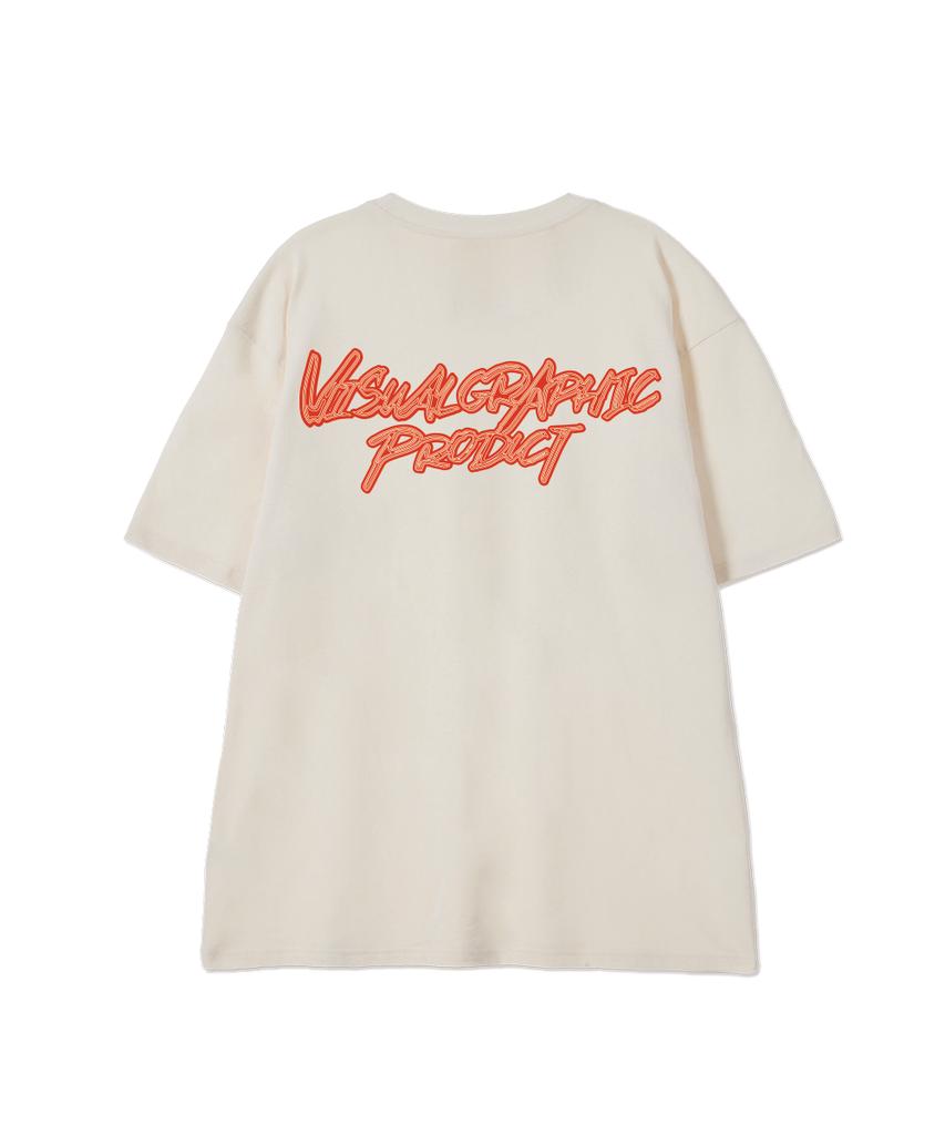BY.L Contour Graffiti Logo Short Sleeve T-Shirt Cream