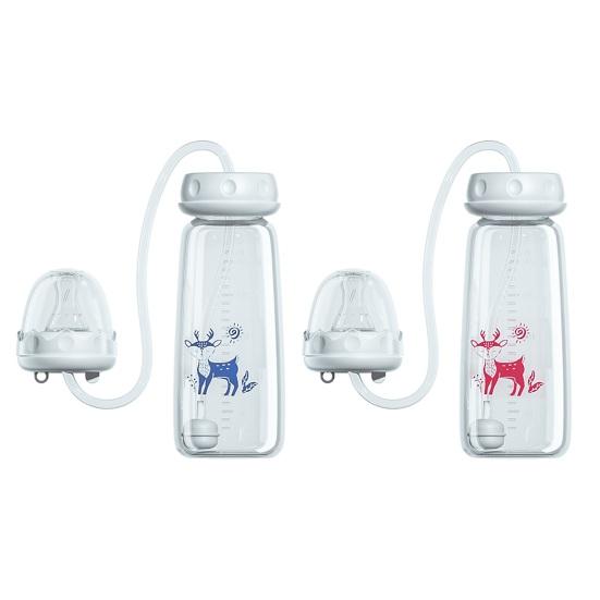 Бутылочка для кормления без рук, пищевой полипропилен, антиколиковая, с мягкой соской, нескользящим основанием, 240 мл, регулируемый угол, для комфортного кормления