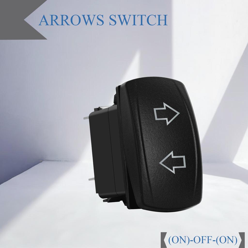Waterproof 12V/24V 7-Pin DPDT Reverse Polarity Rocker Switch Blue LED Latching/Momentary On-Off-On for DC Linear Actuators Motor Pushbutton Switches