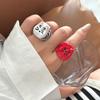 Korean Style Painting Ring Jewelry Accessories Chunky Enamel Ring Retro Drip Oil Cat Ring  Women