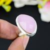 Pink Chalcedony Gemstone Handmade 925 Sterling Silver Jewelry Ring Size 9 KG-334