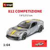 Ббураго 1:64 Серия Ferrari-LaFerrari 458 Enzo SF90 812 SP3 Металлические литые модели, Мини-симуляторы автомобилей Подарочный набор для взрослых Детей