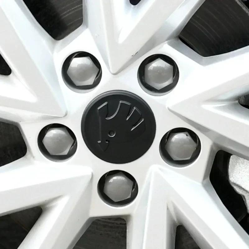 DYZ5 55MM ABS Колпачки Центральных Ступиц Колесных Дисков Автомобиля Эмблема для Skoda Fabia Rapid Octavia Laura Superb 2 3 VRS Yeti Karoq Kodiaq Аксессуары