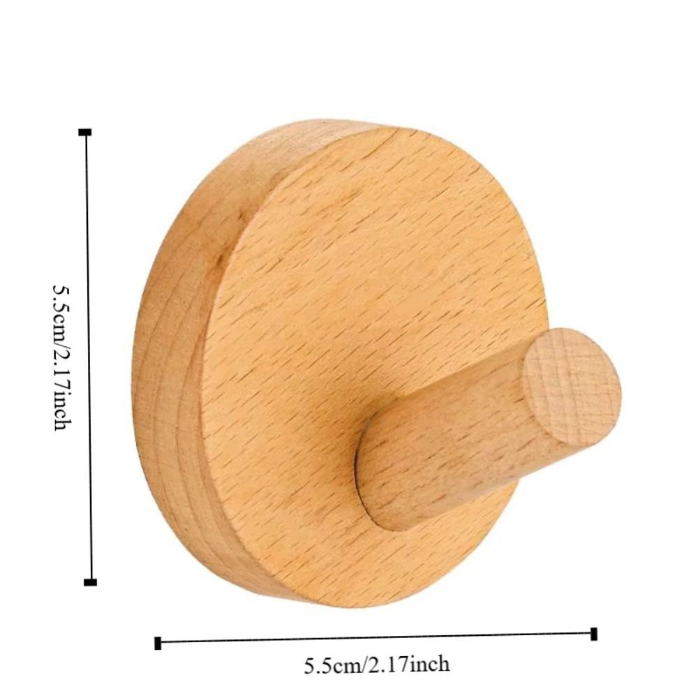 4pcs Solid Wood Wood Hook Beech Walnut Wood Wall Hook Robe Hook Towel Hook Clothes Storage