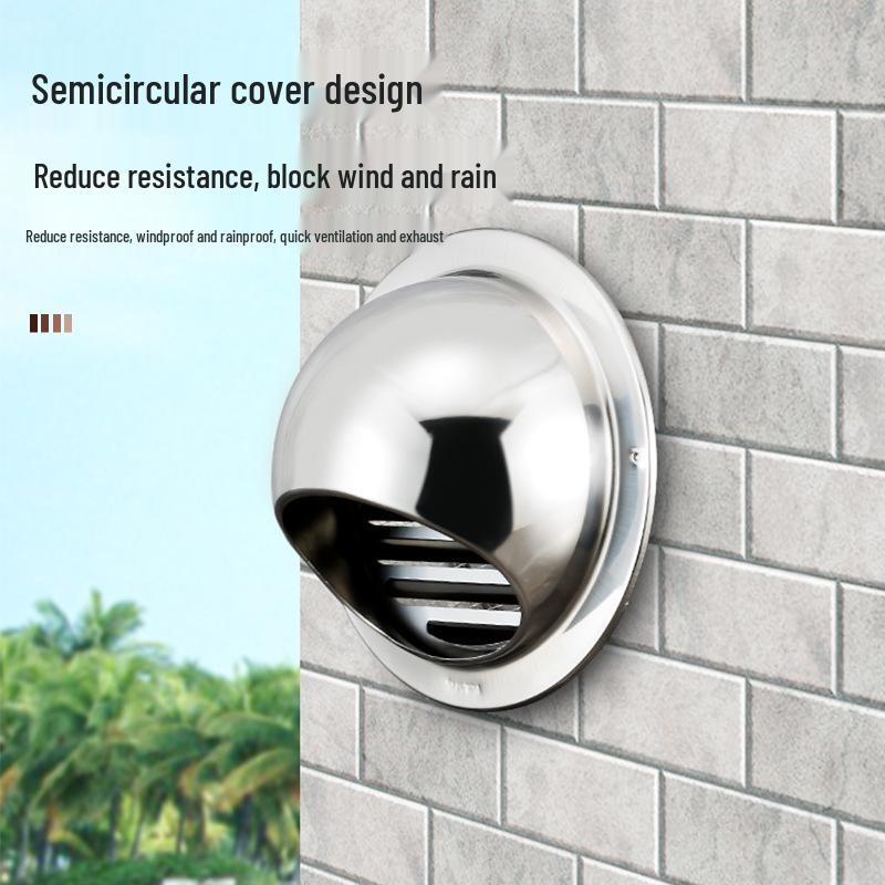 Ветрозащитный вентиляционный колпак из нержавеющей стали 201 - Наружный настенный дождезащитный козырек для приточной и вытяжной вентиляции