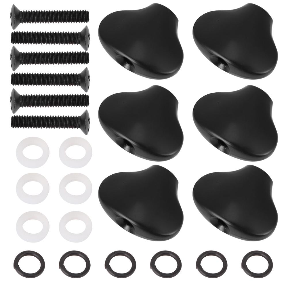 Колпачок колка укулеле ручка колка форма рыбий хвост маленький гитарный вал пряжка черный