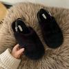Зимние теплые женские туфли на плоской подошве с мехом, теплые домашние тапочки, теплая мягкая подошва, нескользящая обувь, плюшевые тапочки для дома
