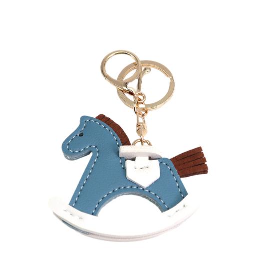 Keychain Imitation Leather Shaking Horse Design Key Chain Pendant Lightweight Key Holder
