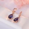 14k Gold Color Natural Amethyst Jewelry Drop Earring Women Aros Mujer Oreja Water Drop Amethyst Orecchini Garnet Earring Girls