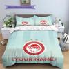 Custom Name Olympiacos2 Pattern Bedding Quilt Set  Home Decoration  Gift (1 * duvet cover + 2 * pillowcase  without core)