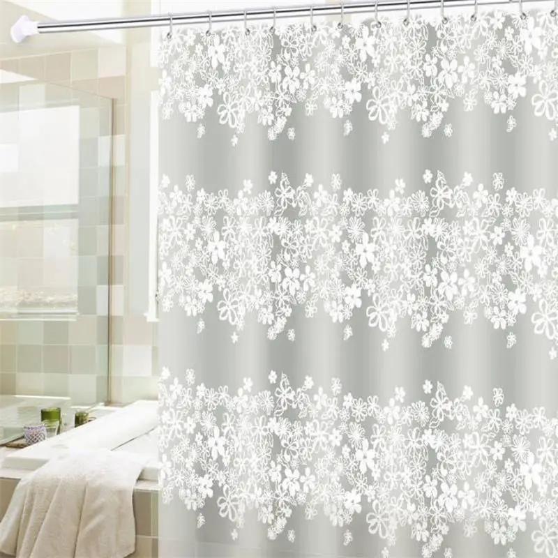 Translucent Partition Curtain for Bathroom Grid Shower Curtain PEVA Anti Mold and Waterproof Multi Color Design