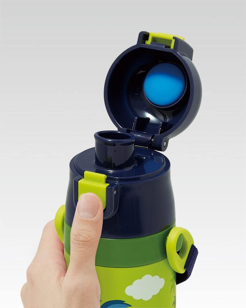 Skater 2WAY Детская бутылка для воды из нержавеющей стали, чашка для питья, маленькая емкость 350 мл, динозавр, мальчики, SKDC3, детская