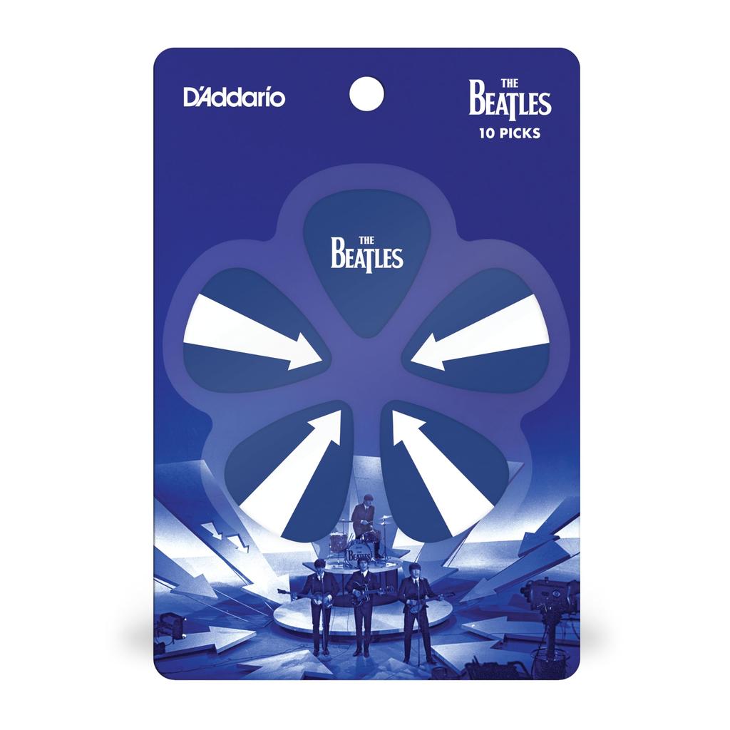 The Beatles US Tour 1964 Ed Sullivan Stage Standard Pack of D'Addario Picks, Collection, Arrows, 0.70mm, Shape, 10, 1CWH4-10B10