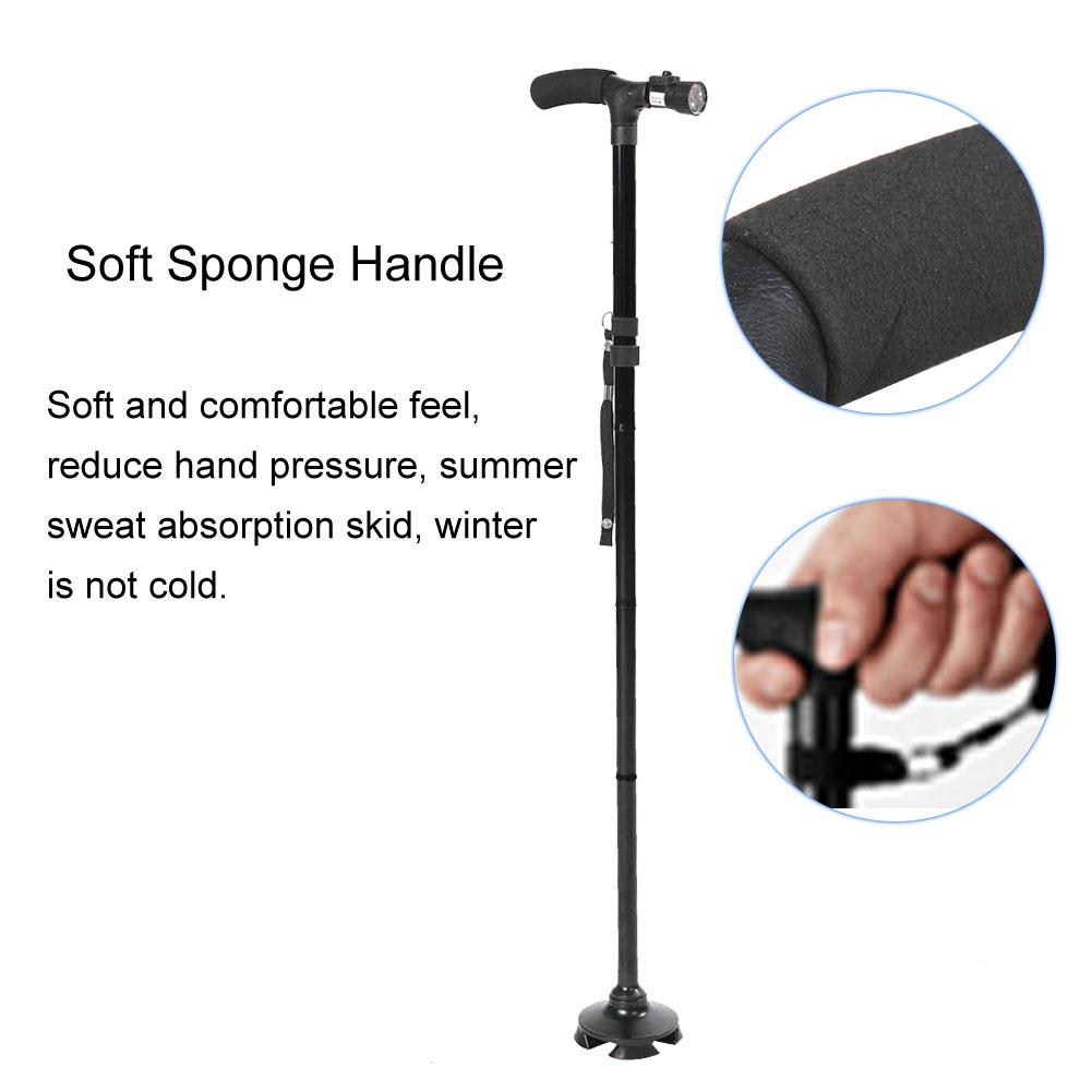 Складная светодиодная трость для безопасной ходьбы с регулировкой высоты, волшебная трость для пожилого человека