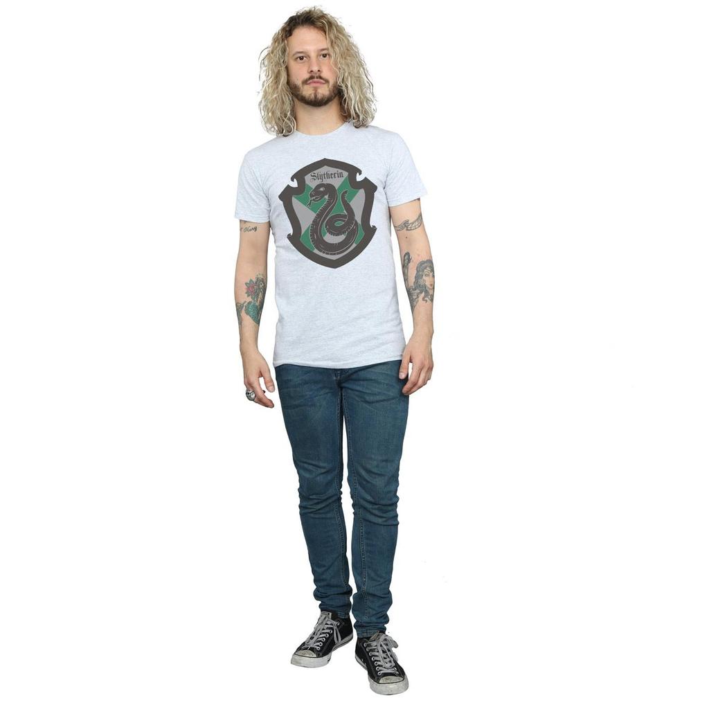 Harry Potter Mens Slytherin Crest Flat T-Shirt
