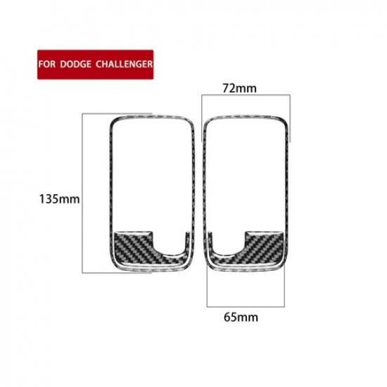 For Dodge Challenger 2008-14 Carbon Fiber Interior Door Handle Panel Cover Trim