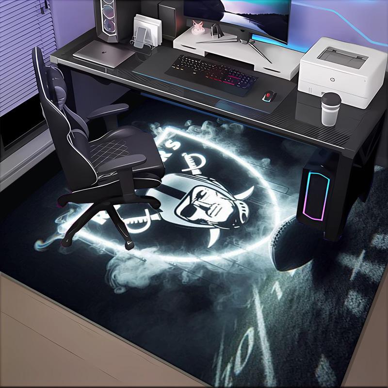 Raiders Football Legacy Printed Office Carpet Chair Cushion Entryway Rug, Rugs for Living Room, Bedroom Christmas gifts