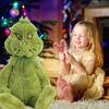Christmas Green Monster Plush Toy with Red Hat, 16inch Funny Cartoon Stuffed Animal for Kids Gift