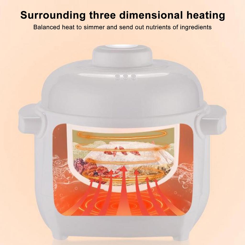 1 л электрическая кастрюля для тушения, умная керамическая кастрюля для супа, предупреждающая сухое пригорание, для домашней кухни, электрическая мультиварка