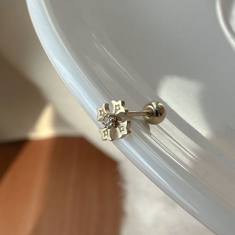 Youngglow 14k CH хром кубический пирсинг