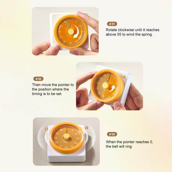 Механический визуальный таймер для обучения детей, магнитный классный таймер, бесшумный таймер для учебы, кухонные инструменты, не требует батареек, инструмент для управления временем
