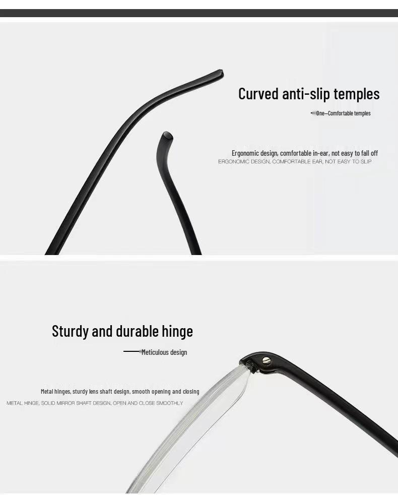 Портативные очки для чтения с защитой от синего света, с цветочным узором, 2024 год, для мужчин и женщин - Элегантные безободковые/полуободковые очки для пресбиопии с держателем для ручки