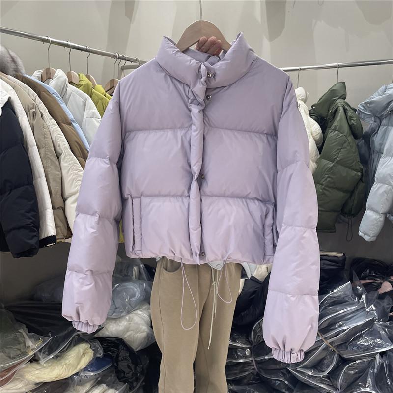 FASHION down jacket women's short 2024 winter new thickened loose small white duck down stand-up collar bread jacket trendy Clothes