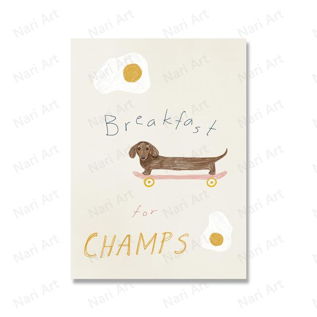 Мультфильм Кот Ракета Печать Плакатов Абстрактное Животное Собака Слон Дом Детская Комната Искусство