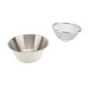 304 Stainless Steel Colander Set Microporous Fine Mesh Mini Metal Strainer with Mixing Bowl 14cm for